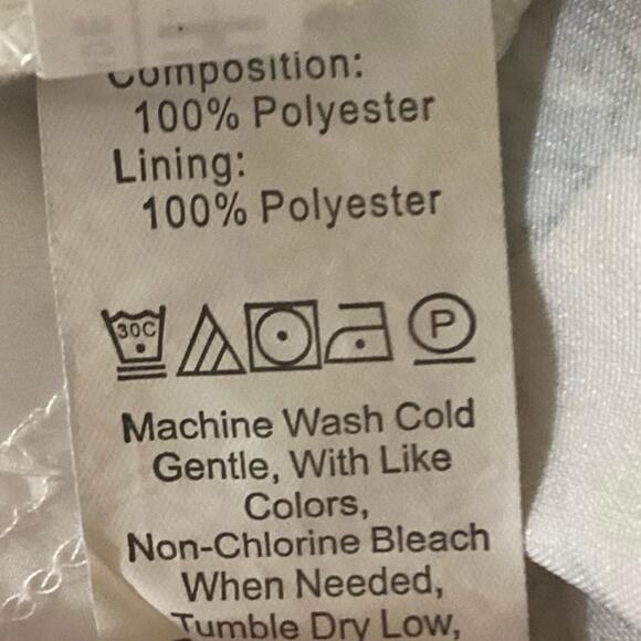 Shein White Plants Print Cut Out Tie Back Lantern Sleeve Boho A Line Dress Sz S - Picture 8 of 8